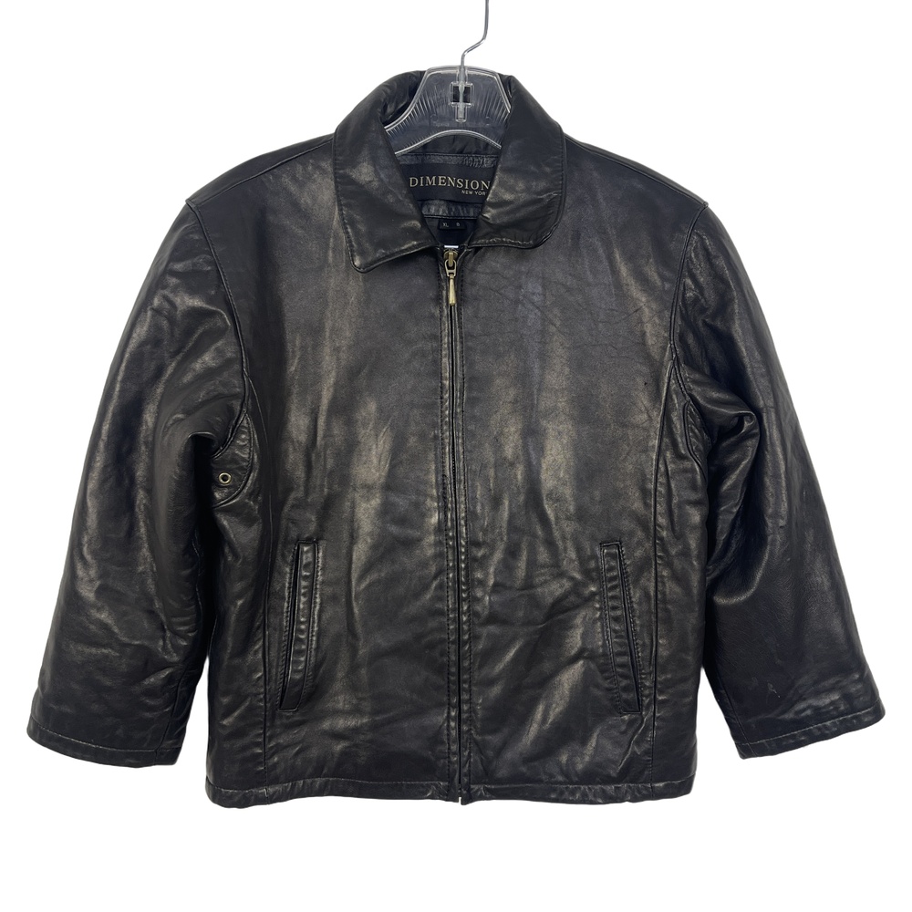 Genuine Leather Black Zip-Front Jacket